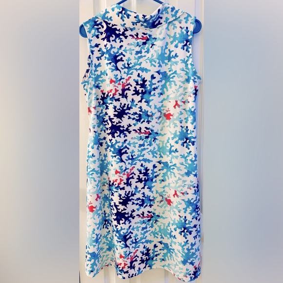 Sunny Oceans Dress athletic purple blue pink coral pockets small casual resort - Picture 2 of 3